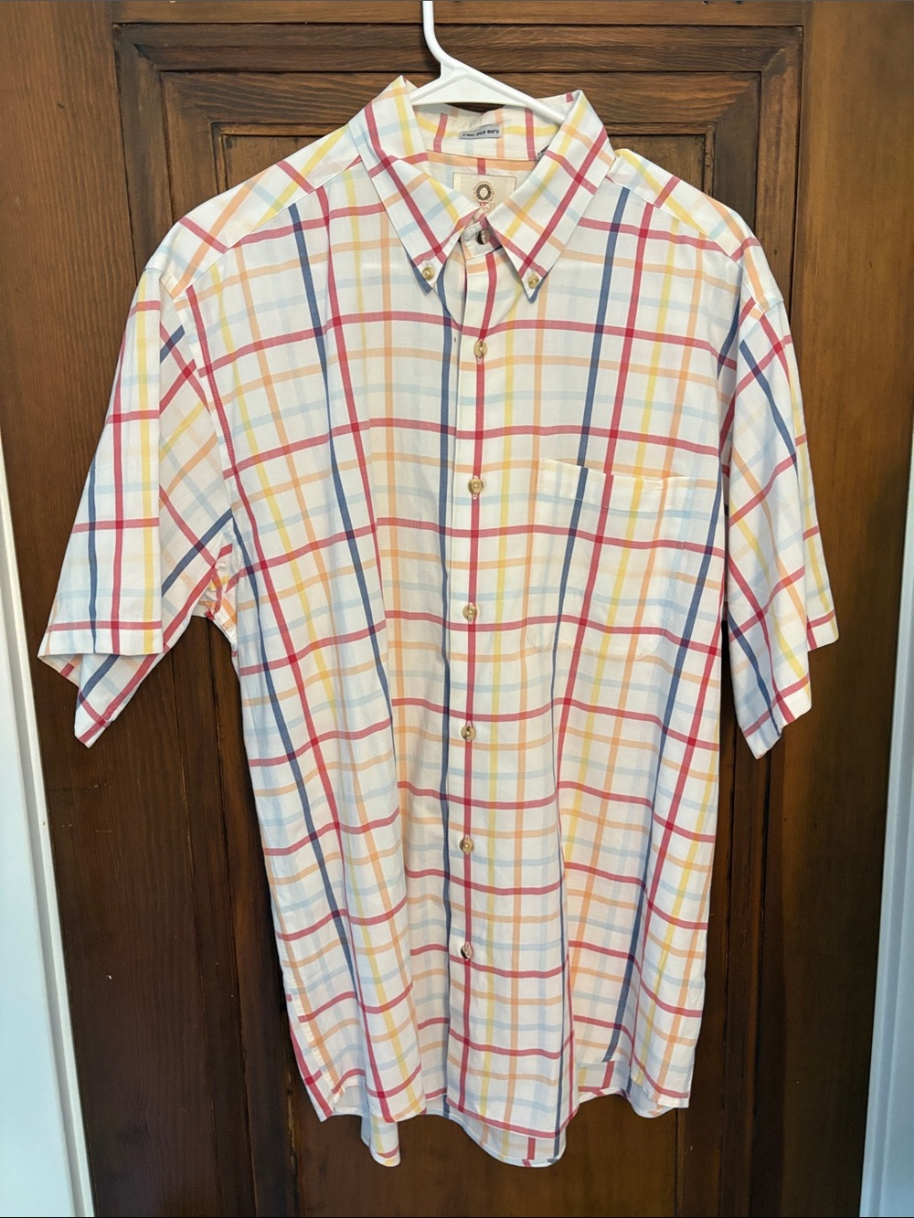 Men's Short-Sleeve Plaid Button-Down Shirt - Multicolor